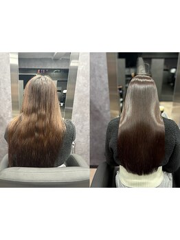 あなたに合わせた薬剤で圧倒的なツヤ感と柔らかさ◎髪質改善縮毛矯正でダメージレスに癖を伸ばす◎