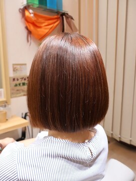 20代30代40代大人可愛いストレートロブ×チョコレートベージュ