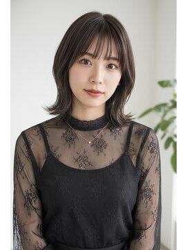 ミー 岡崎(mii) 【mii岡崎】透け感ニュアンスミディ