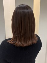 ディックス 浜野店(dix) ナチュラル艶ブラウン×切りっぱなしミディ