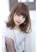厚めバング×ふんわりナチュラルセミディー