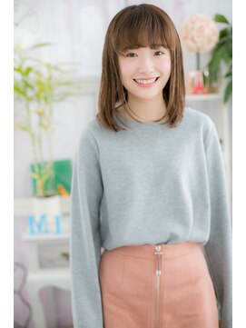 ミック 日暮里店(miq) シースルーバング◎グレーベージュ透け感ストレートc1