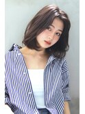 大人ワンカールボブ/ナチュラル縮毛矯正/透明感カラー