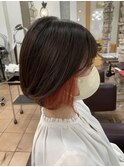インナーカラー×アプリコットオレンジ×大人ボブ☆