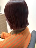 切りっぱなしボブ×レッドブラウン