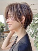 30代40代50代耳かけショート前髪なしハンサムショートカット小顔