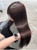ショコラブラウン　髪質改善トリートメント　ロングストレート