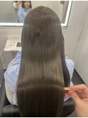 ロングヘアーオリーブベージュ髪質改善　赤坂見附