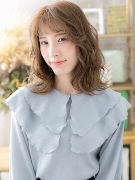 カバーヘア ブリス 川口(COVER HAIR bliss) 前髪パーマミルクティーアッシュくびれミディc6川口20代30代40代