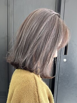 ルーム 荻窪(room) 切りっぱなし外ハネボブバレイヤージュ白髪ぼかしハイライト