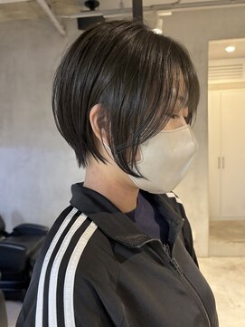 エリマ 調布(elima) ショートボブマッシュショートブルーブラックダークブラウン