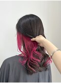 【江添茉友】ビビッドピンク/インナーカラー/派手髪