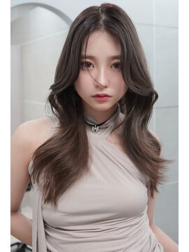 アンジェリカラボ 梅田店(ANGELICA LABO) 韓国風くびれレイヤーカット×グレージュ×透明感ブラウン川又