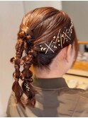 編み下ろしツイン　～結婚式お呼ばれヘアアレンジ～