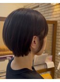 ミセス耳掛け丸みショートボブ/ナチュラルショート