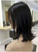 ミディアム20代30代ストレートレイヤー前髪なし前髪あり越谷