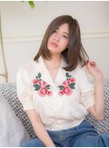 センターパート☆柔らかブラウンヘア