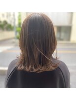 コットン(cotton)&nbsp;【外はね】切りっぱなし透明感グレージュカラー【白子】