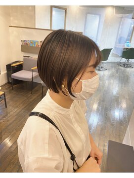ヘアスペースブルーム エボリューション 庄内店(HAIR SPACE BLOOM evolution) 大人可愛い20代30代40代前下がりひし形小顔ボブ丸みショート