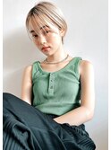 Liberte銀座 大人可愛い小顔ショート×ミルクティーベージュ