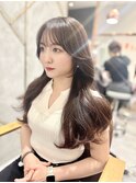 韓国レイヤーカット　大人ブラウン　くびれヘア