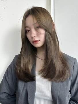 コート 表参道(Cote) コート大島 オリーブグレージュ 透明感カラー レイヤーロング