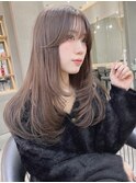 ミニウルフレイヤーカット顔周り前髪韓国ミディアムロング/大宮