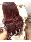 髪質改善カラー バイカルテ ワインレッド レイヤーカット