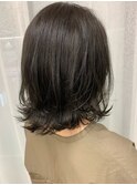 ホワイトグレージュミニウルフチェリーブラウンデジタルパーマ