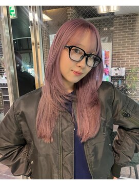 エルム 原宿 表参道(yelm) 【ピンクトベージュ×ロング】#ダブルカラー#ケアブリーチ#韓国