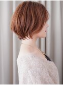 シースルーバングオレンジベージュマッシュボブY北浦和30代40代