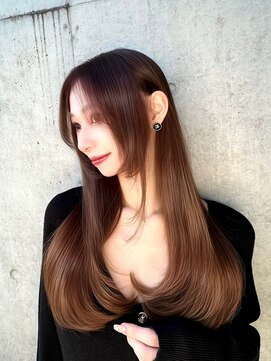 髪質改善　美髪ストレート　艶髪　前髪　韓国レイヤー　縮毛矯正