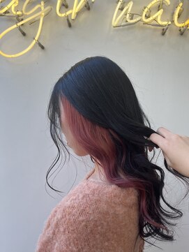 アジールヘア 北千住駅西口店(agir hair) インナーカラーピンクカラーkitasenju