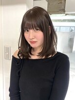 ヨーク(YOKE) 【YOKE】オリーブベージュブリーチなしミディアムレイヤー顔周り