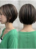 二子玉川/白髪ぼかし/ハイライト/レイヤーボブ/艶髪