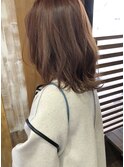 オレンジベージュ*ミディアムレイヤースタイル**Bambi松平愛