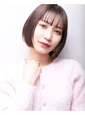 大人可愛い小顔美髪ぶつ切りボブ顔周りレイヤーA4