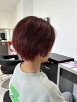 アッシュ 稲田堤店(Ash) ショートボブ×ワインレッド