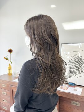 ヘアー アイス 御器所本店(HAIR ICI) ブリーチなしオリーブグレージュレイヤーカット冬カラー20代