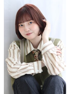 大人ボブ×ミニマルボブ×オレンジブラウン×20代ヘア×30代ヘア