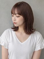 リルーム(re-room)&nbsp;透明感ブラウン/艶髪/ミディアム/外ハネくびれ
