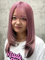 オルズ 渋谷(ALLZ) エンドカラーレイヤーピンク×ブラック/ケアブリーチハイトーン