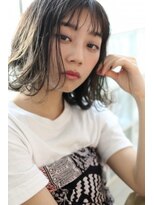 ヘアアンドメイク シークネクスト(HAIR&MAKE SeeK NEXT)&nbsp;【SeeK NEXT】エアリーぱっつんボブ×シアーグレージュ×ツヤ髪
