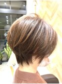 人気丸みショート 毛束感 ハニーオレンジ