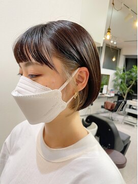 グーフィートーキョー 銀座(Goofy Tokyo) ボブ/イヤリングカラー/アイボリー/ベージュ/インナーカラー