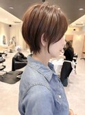 大人丸みショートボブ/ショートボブ/マッシュショート/ベージュ