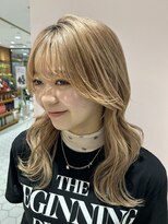 ピークアブー アヴェダ 池袋東武(PEEK-A-BOO AVEDA) 顔周りカット 顔まわりレイヤー ハイトーンカラー 韓国風