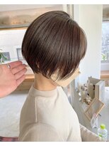 ソーコ 渋谷(SOCO) マッシュショート前髪長めハンサムショート黒髪ショート襟足短め