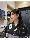お祭りの日の浴衣に合うアップスタイル/ヘアメアレンジ七夕