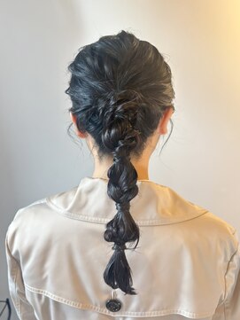 お呼ばれ　ヘアセット　編み下ろし　辻堂